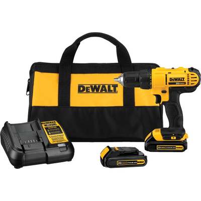 DEWALT 20V MAX 1/2 In. Cordless Drill/Driver Kit with (2) 1.3 Ah Batteries &