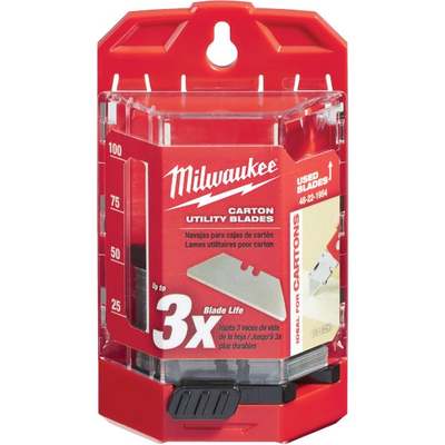 Milwaukee Carton 2-Point Rounded 2-3/8 In. Utility Knife Blade (50-Pack)