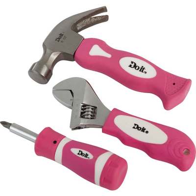 3PC PINK STUBBY TOOL SET