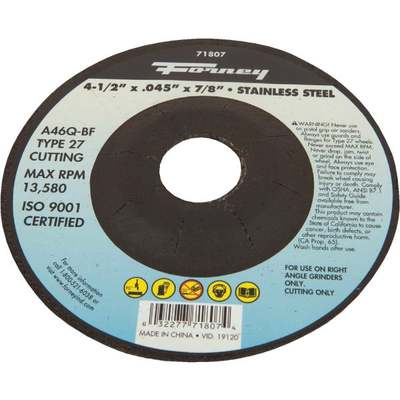 4-1/2" CUTOFF WHEEL