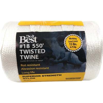Do it Best #18 x 550 Ft. White Nylon Twisted Twine