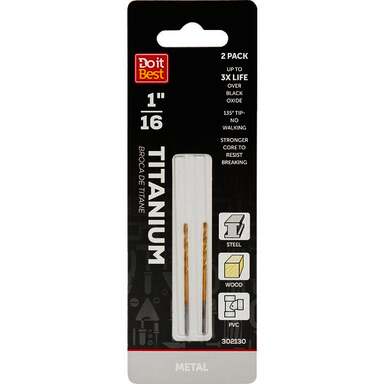 BIT DRILL 1/16"TITANUIM 2PK
