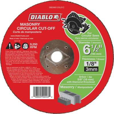 Diablo Type 1 6-1/2 In. x 1/8 In. x 5/8 In. Masonry Cut-Off Wheel