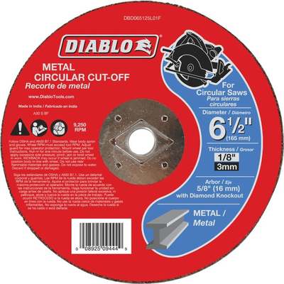 Diablo Type 1 6-1/2 In. x 1/8 In. x 5/8 In. Metal Cut-Off Wheel