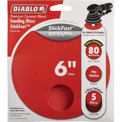 5PK 6" 80G PSA SAND DISC