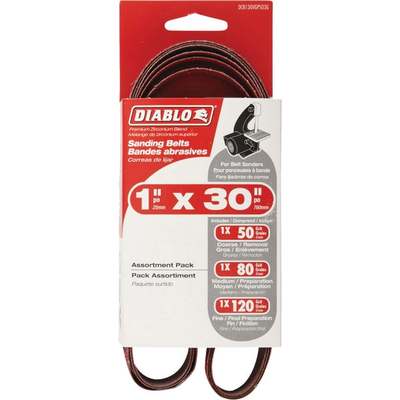 3PK 1X30 AST SAND BELT