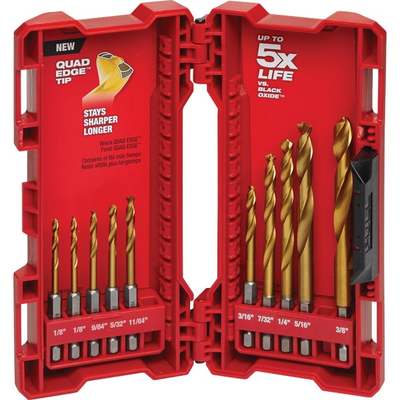 10PC TIN DRILL BIT SET