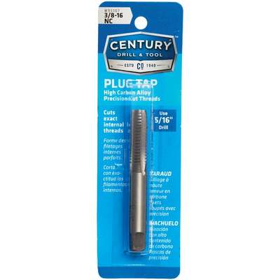 Century Drill & Tool 3/8-16 Carbon Steel National Coarse Tap-Plug