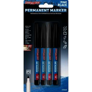 4PK FINE BLK TIP MARKER