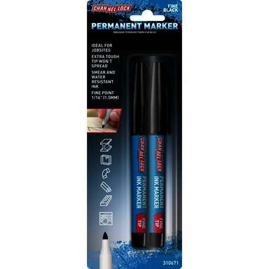 2PK FINE BLK TIP MARKER