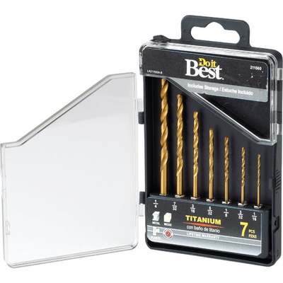 Do it Best 7-Piece Titanium Hex Shank Drill Bit Set, 1/16 In. thru 3/16 In.