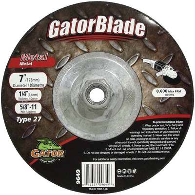 Gator Blade Type 27 7 In. x 1/4 In. x 5/8 In.-11 Metal Cut-Off Wheel
