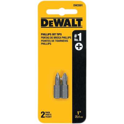 #1, 1" DEWALT PHILIP BIT 2pc