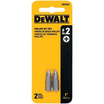 #2, 1" DEWALT PHILIP BIT 2pc