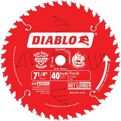 Diablo 7-1/4 In. 40-Tooth Finish Circular Saw Blade