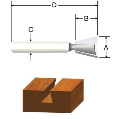 3/8" DOVETAIL ROUTER BIT