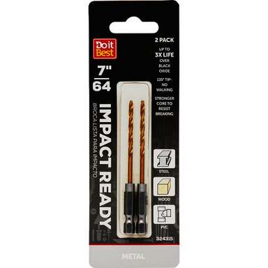 2PK 7/64 IMP HX DRLL BIT