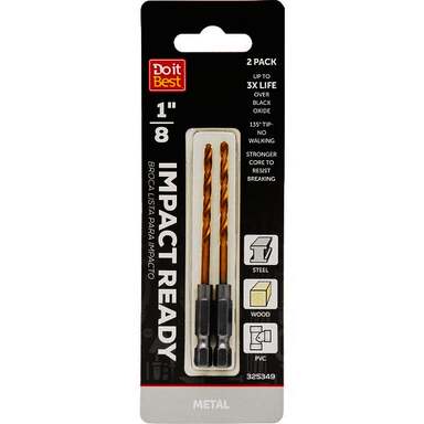 2PK 1/8 IMP HEX DRLL BIT