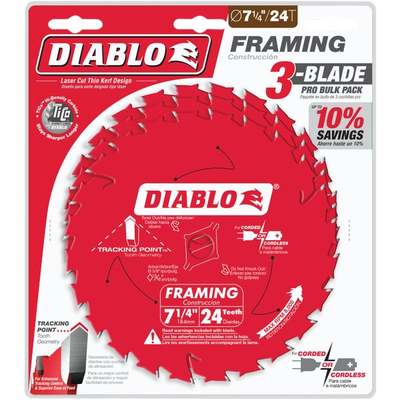 3PK 7-1/4" 24T SAW BLADE