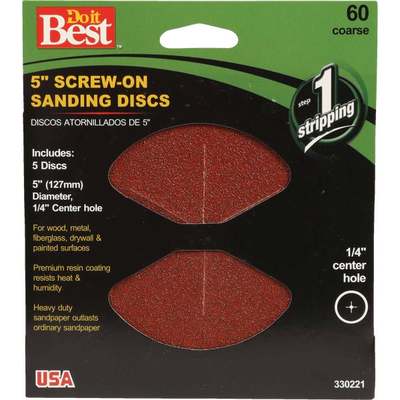 DISCS SANDING 5"X1/4"CRSE 3PK