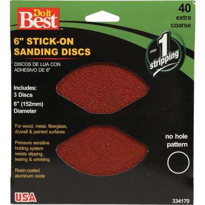 DISCS SANDING 6"STICK X/COAR 3PK