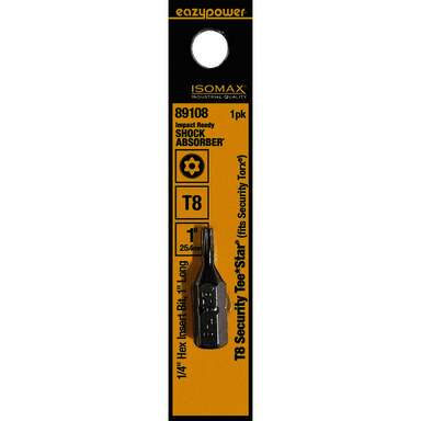 T8 1" 1/4" HEX SCRDRVBIT