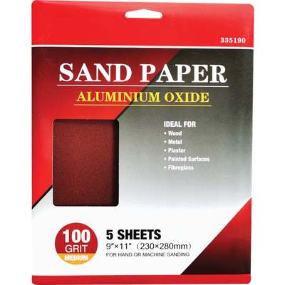 5PK 100GR 9X11 SANDPAPER