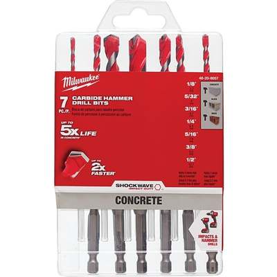 Milwaukee SHOCKWAVE 7-Piece Large Masonry Drill Bit Set