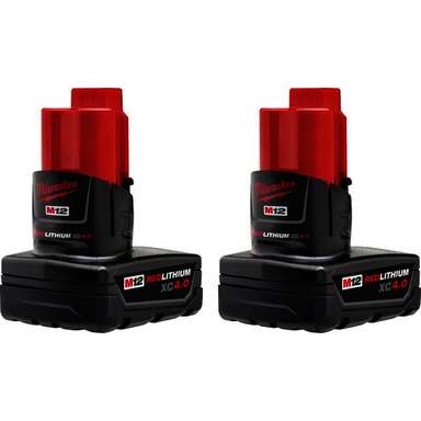 2PK M12 RED 4AH BATTERY