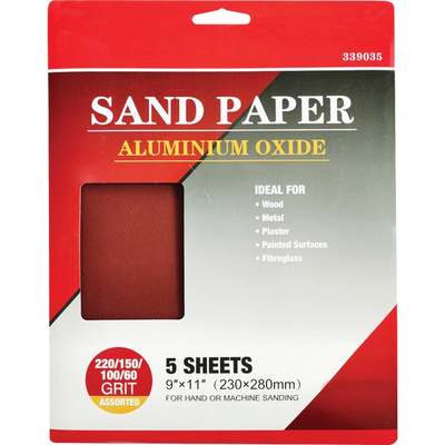 9X11 5PK AST SANDPAPER