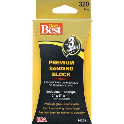 Do it Best Premium 3 In. x 5 In. x 1 In. 320 Grit Fine Sanding Sponge