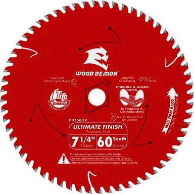 7-1/4 60T WOOD DMN BLADE