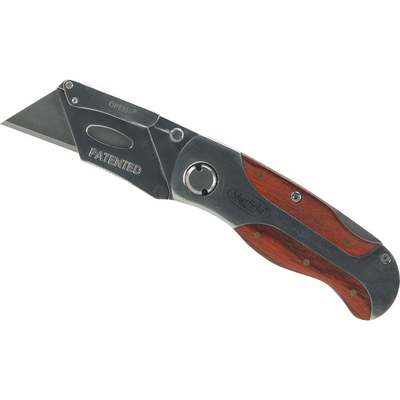 WOOD HNDL LOCKBACK KNIFE