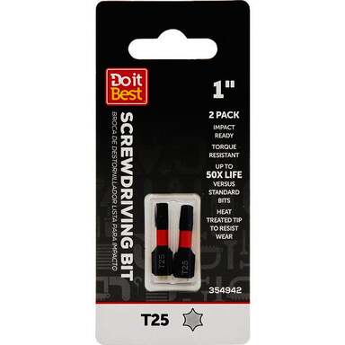2PK 1" T25 IMP SCDRV BIT