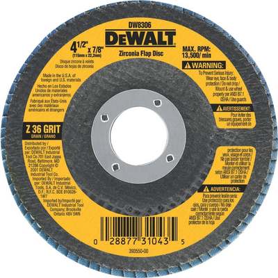 4-1/2" 36 GRIT FLAP DISC