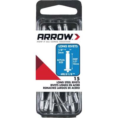 15pk 1/8" LONG STEEL RIVET