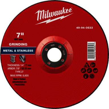 7x1/4x7/8 Metal DC Grind Wheel