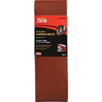 BELT SANDING 3X21 ASST 5PK