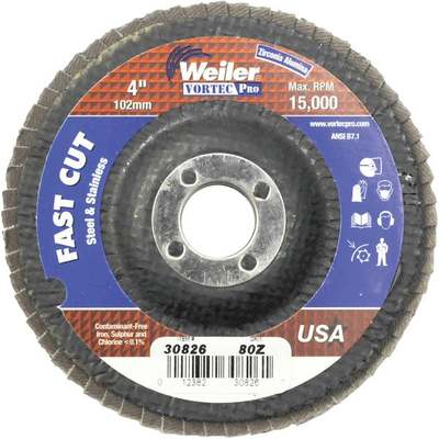 4"X5/8" 80 GRIT FLAP DISC