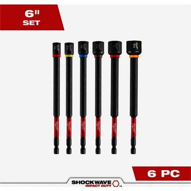 6PC 6IN MAG NUT DRVR SET