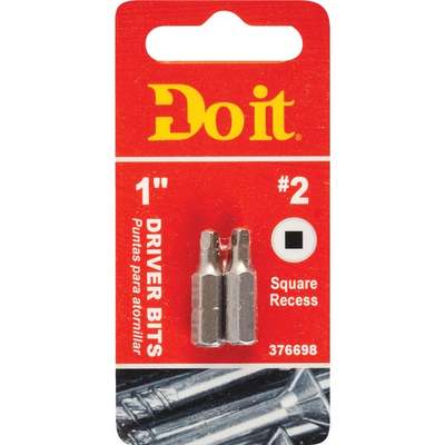 Do it #2 Square Recess 1 In. Insert Screwdriver Bit (2-Pack)