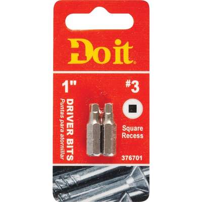 Do it #3 Square Recess 1 In. Insert Screwdriver Bit (2-Pack)