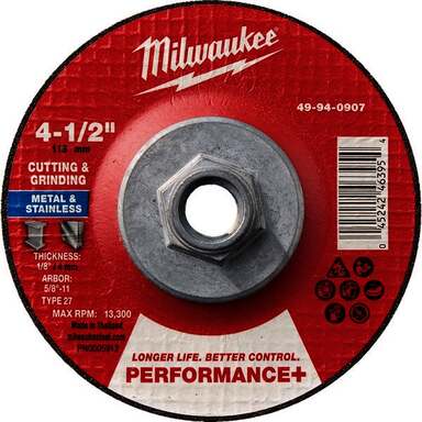 4-1/2x1/8x5/8-11 Metal Wheel Mil