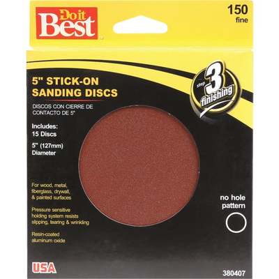 DISCS SANDING 5" STICK FINE D/C