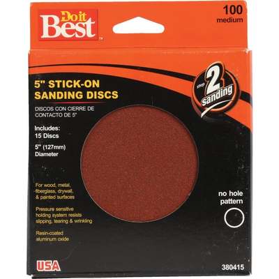 DISCS SANDING 5" STICK COAR 15PK