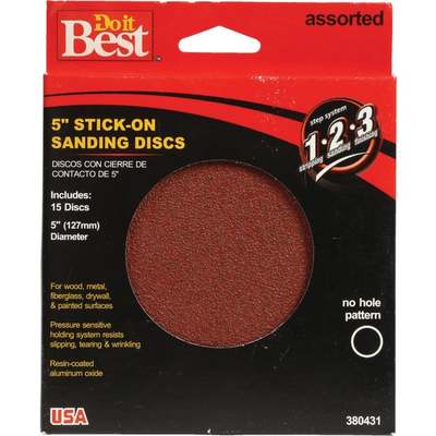 DISCS SANDING 5" STICK FINE 15PK