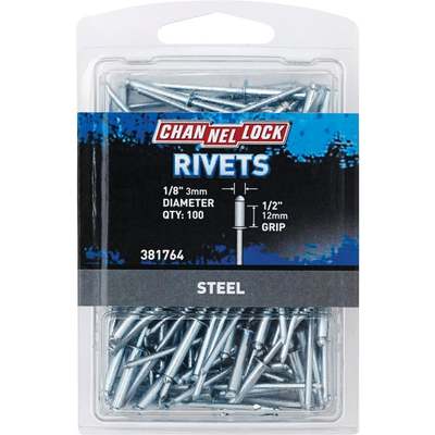 Channellock 1/8 In. Dia. x 1/2 In. Grip Steel POP Rivet (100-Pack)