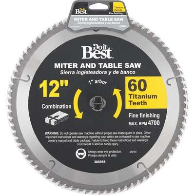 Do it Best Professional 12 In. 60-Tooth Fine Crosscut/Plywood Circular Saw