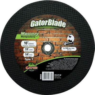 Gator Blade Type 1 10 In. x 1/8 In. x 5/8 In. Masonry Cut-Off Wheel