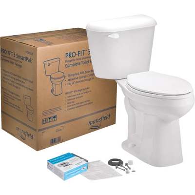 Mansfield Pro-Fit 3-128 HET Biscuit Elongated Bowl 1.28 GPF Complete Toilet